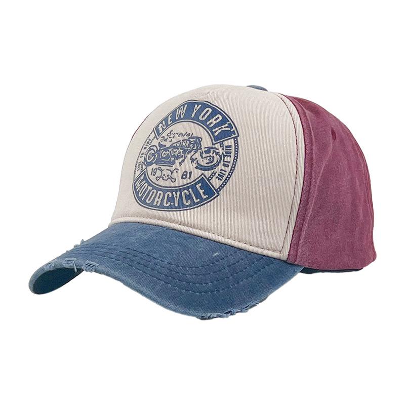 Unisex Trendy Patchwork Baseball Cap - Japanese Duckbill Style, Korean Version Fashion Sun Hat