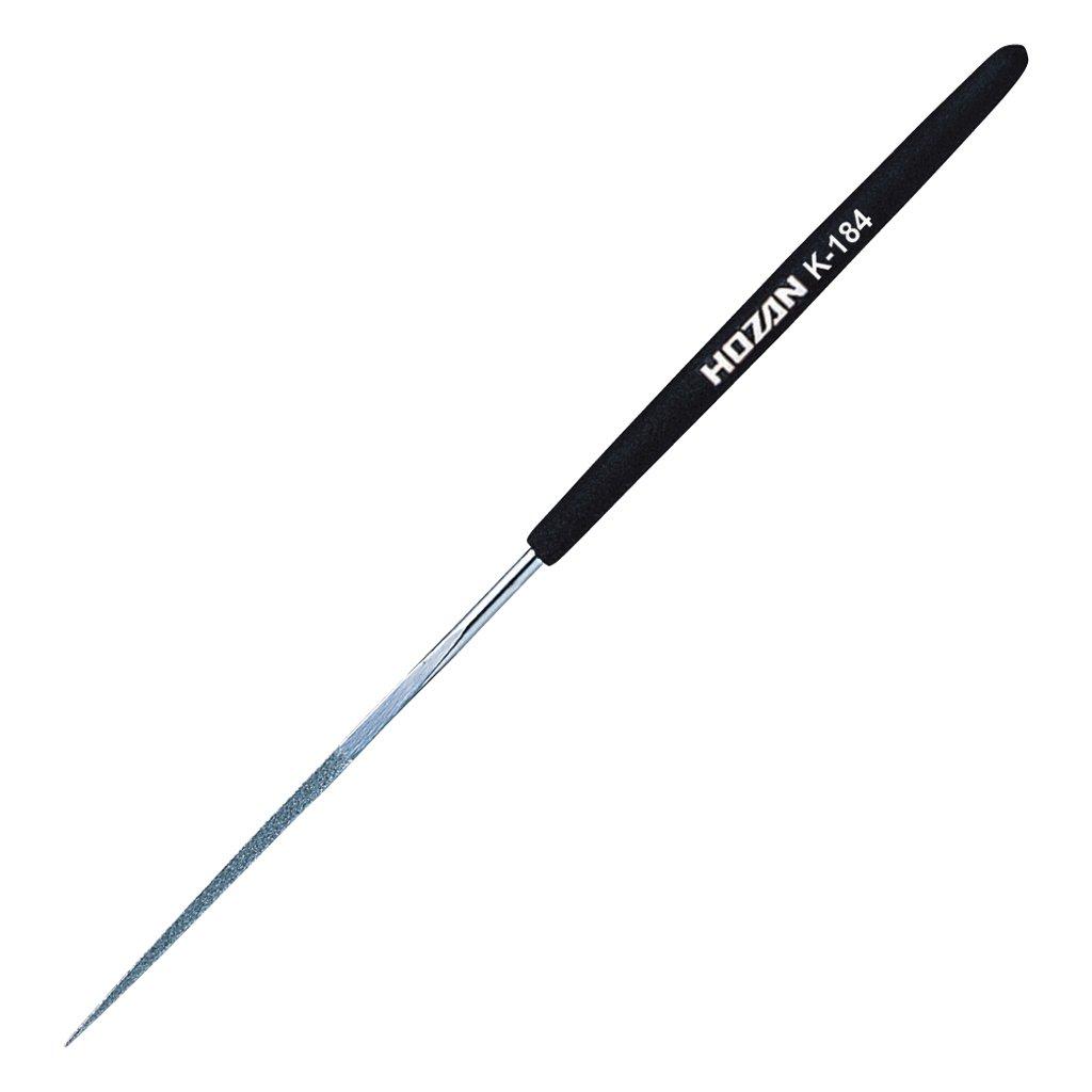 HOZAN Diamond File, for precision machining of hard and heat-treated materials, Grit: #200, Shape: Square, Tip Size: 1mm, K-184