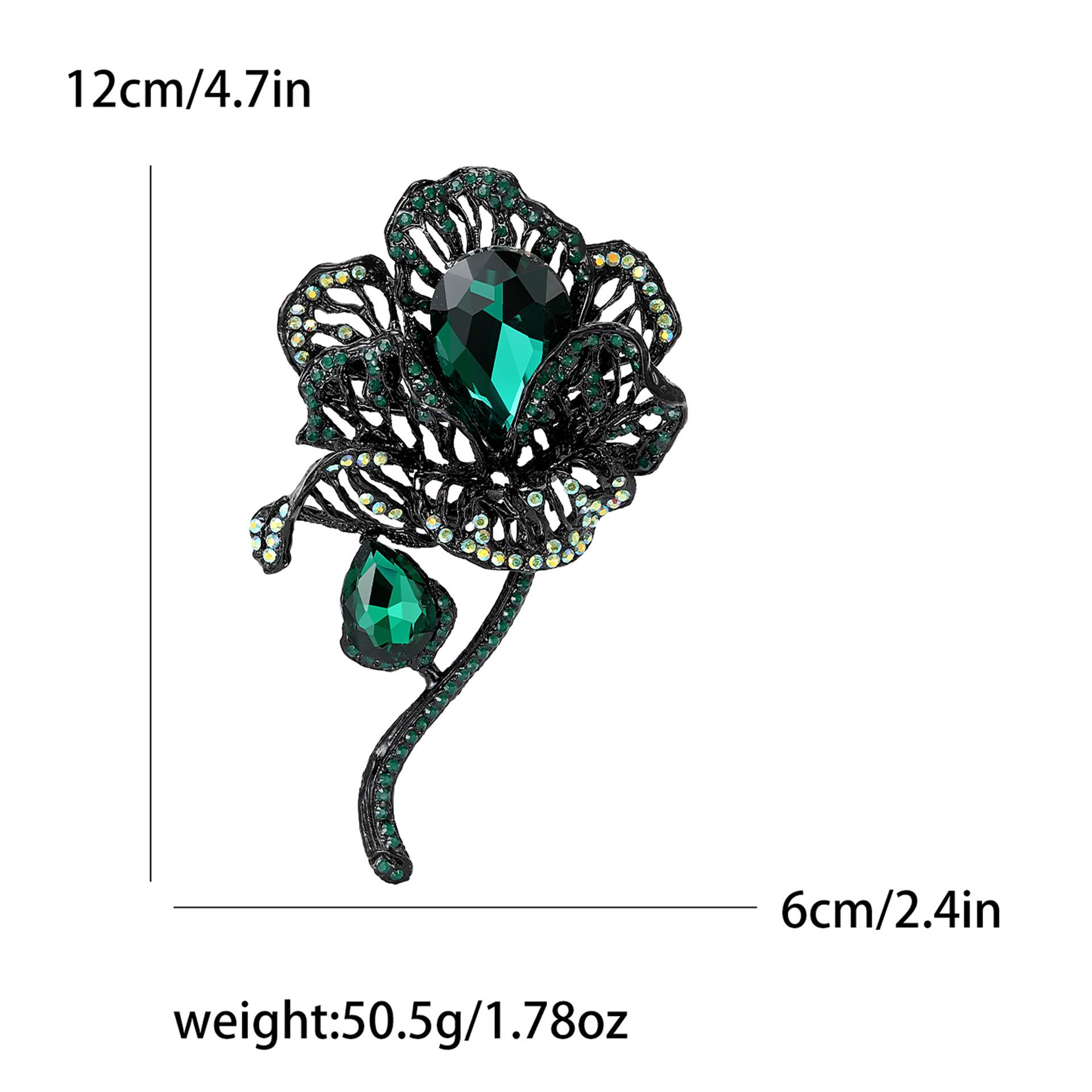 

Модная винтажная тяжелая промышленность горный хрусталь цветок брошь, элегантные женские аксессуары для одежды корсаж растение булавка