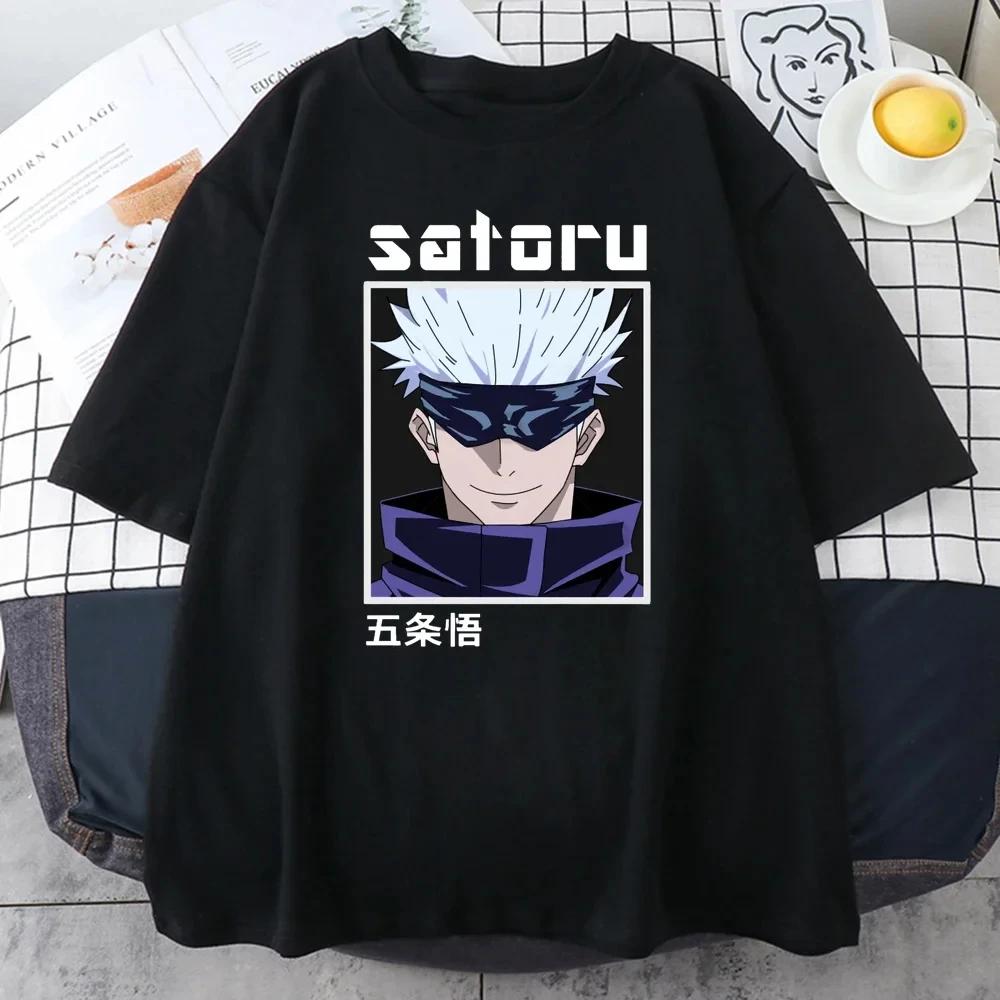 Sommar Herr T-shirt Jujutsu Kaisen Grafiskt Tryck Mode Harajuku 2024 Kläder Orsak och Verkan Dam Y2K Toppar T-shirt
