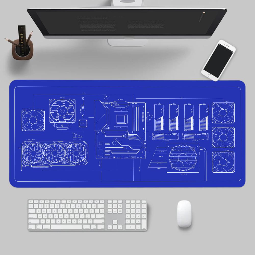 Larger Mousepad CPU Artistic line design Style Gaming Keyboard Computer 600x1200mm Desk Mat Accessories Game Mause Ped Office