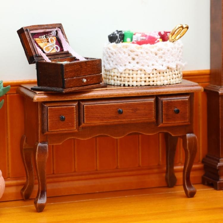 Realistic Miniature Desk 1/12 Scale Dollhouses Furniture For Creative Play And Room Decoration Scene Display Accessory