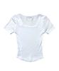 Bonseullipi Cross Square Neck T-Shirt (White)