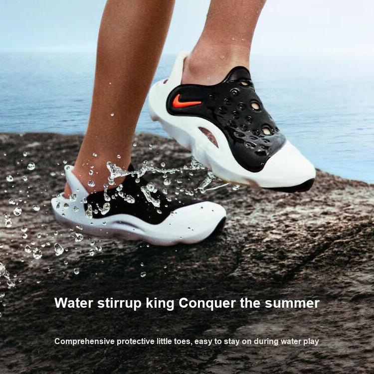 Nike Aqua Swoosh Sandal PS Black Hyper Orange Kids Sneakers Green-Strike White FN0876-001