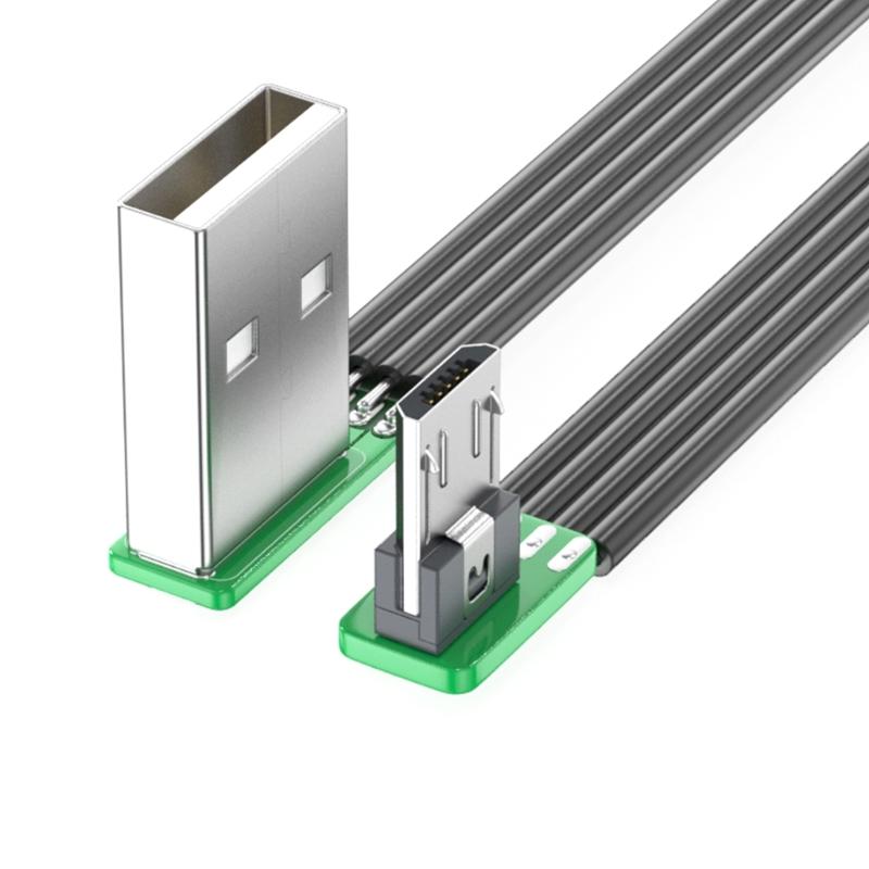 Right Angle USB 2.0 to USB 5Pin Cable Fast Charging Cable 480Mbps Transfer Speed Flexible Silicone Cord for Phone