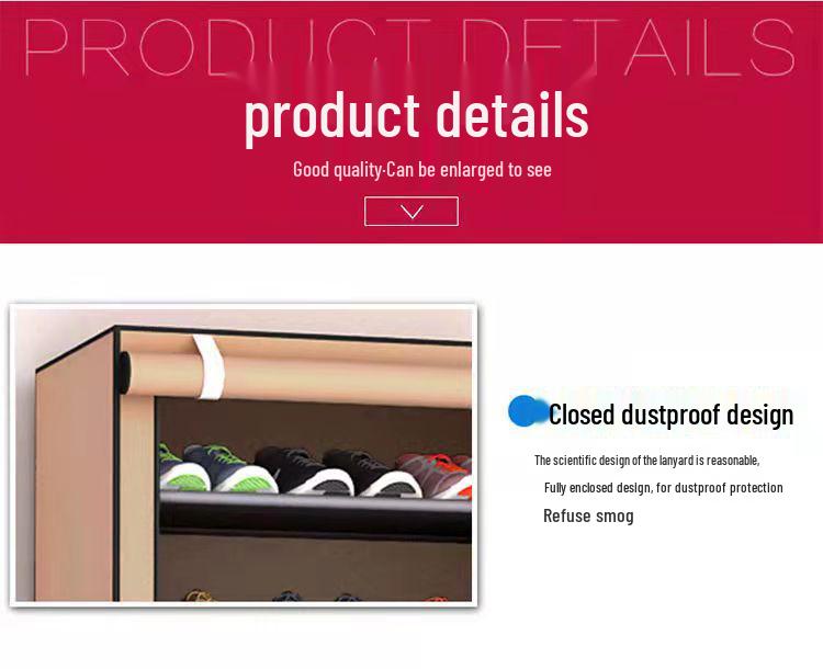 Multi-Layer Dustproof Metal Shoe Rack for Dorms and Storage