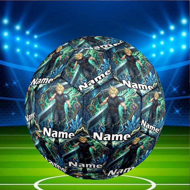 Custom Name Personalized Final Fantasy Print Size 5 Soccer Ball Training & Match Football, for Team, Kicking, Gift for Football Enthusiasts