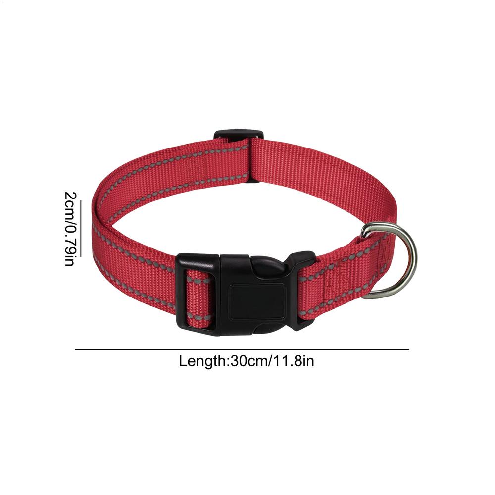 Reflective Dog Collar Adjustable Cat Collar Safety Nylon Pet Collar Durable Comfortable Reflective Pet Collar Pet Supplies