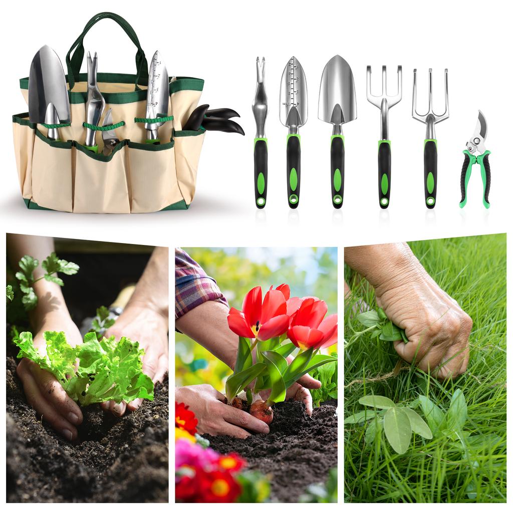 13 Pieces Garden Tool Set Stainless Steel Garden Tools Set with Storage Bag Gifts for Gardeners