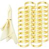 100Pcs Gold Metal Napkin Rings Stainless Steel Napkin Holders Round Metal Napkins Buckle for Wedding Christmas Party Dinner Table Setting Decor
