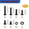 300pcs M4 Black Hex Pan Head Screws and Nuts Set, Black Round Cup High Strength Screws