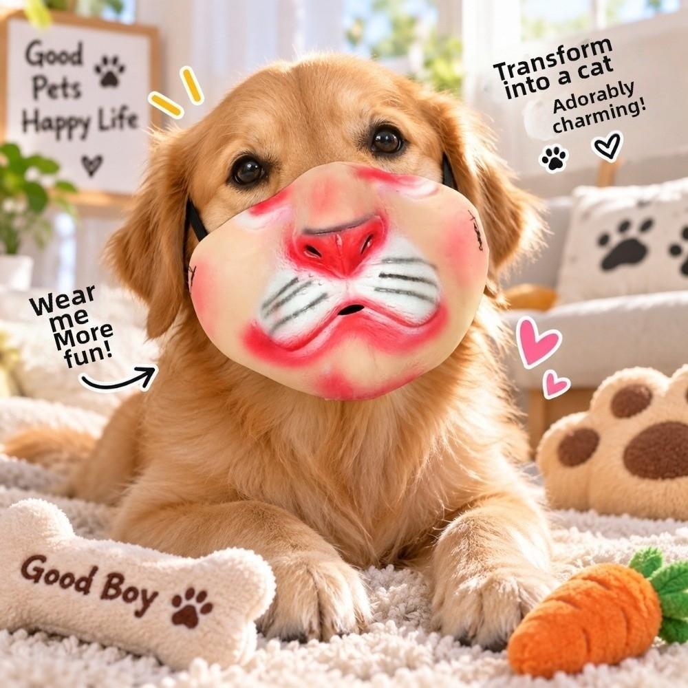 Anti-Bite Smiling Teeth Pet Muzzle Anti-Scavenge Grinning Dog Mask  Dog Cross Dressing