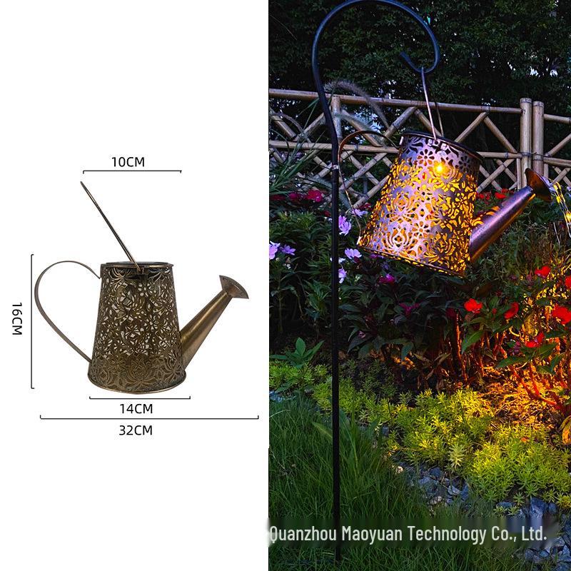 Solar-Powered Waterproof Hanging Garden Lantern with Light and Shadow Effect