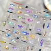 5D Deep Sea Fish Nail Art Stickers Shimmery Bubble Colorful Marine Life Nail Decals Ocean Self Adhesive Manicure Decal