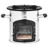 VidaXL Camping Wood Stove Silver 45.5x33x25.5cm Stainless Steel, Charcoal Grill, Wood Stove, Patio Heater, 319440