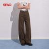 SPAO Vintage American Style High-Waisted Cargo Wide-Leg Pants