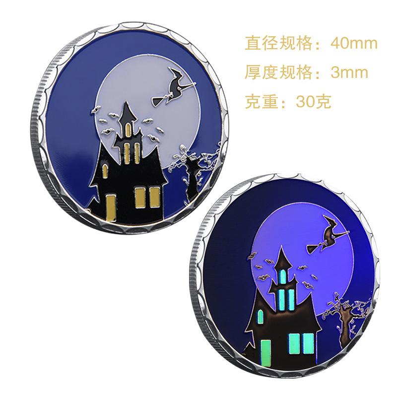Luminous Coin Christmas Commemorative Coin Festival Commemorative Badge Magic Castle Coin