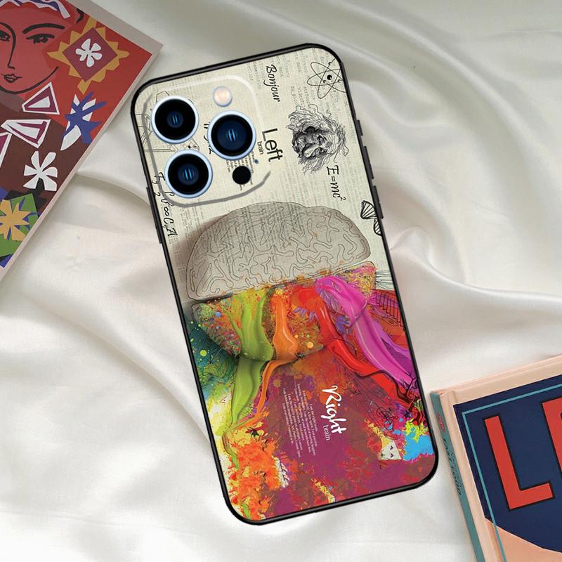 Brain Art Phone Case For iPhone 16 14 13 12 11 15 17 Pro Max 15 16 Plus 13 Mini 16e 17 Air Funda Cover