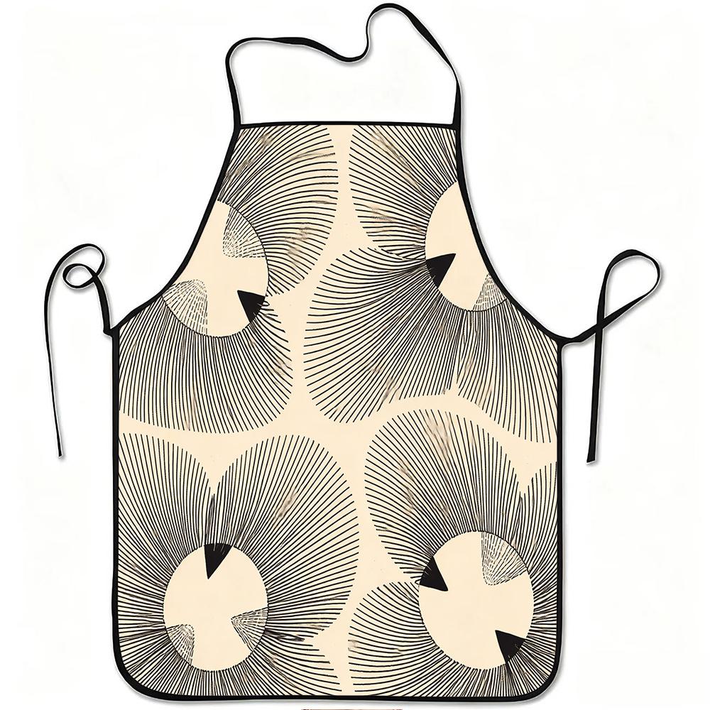 1pc Modern Abstract Geometric Apron with Adjustable Waistband & Suitable for Cooking, Gardening, Picking - Durable Easy-Clean Polyester Apron for &, S