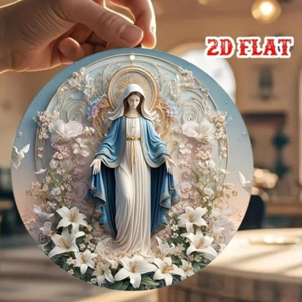 

Vintage Floral Round Metal Tin Sign Wall Decor For Bar Cafe Home L світло-жовтого кольору