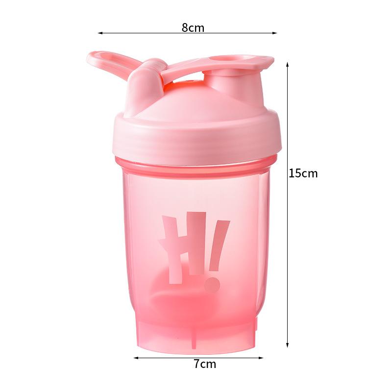 350ml Sports Water Cup with Shaker Balls Leak Proof Drink Shaker Bottle Whey Protein Powder Mixing Bottle Fitness Gym Shaker Cup