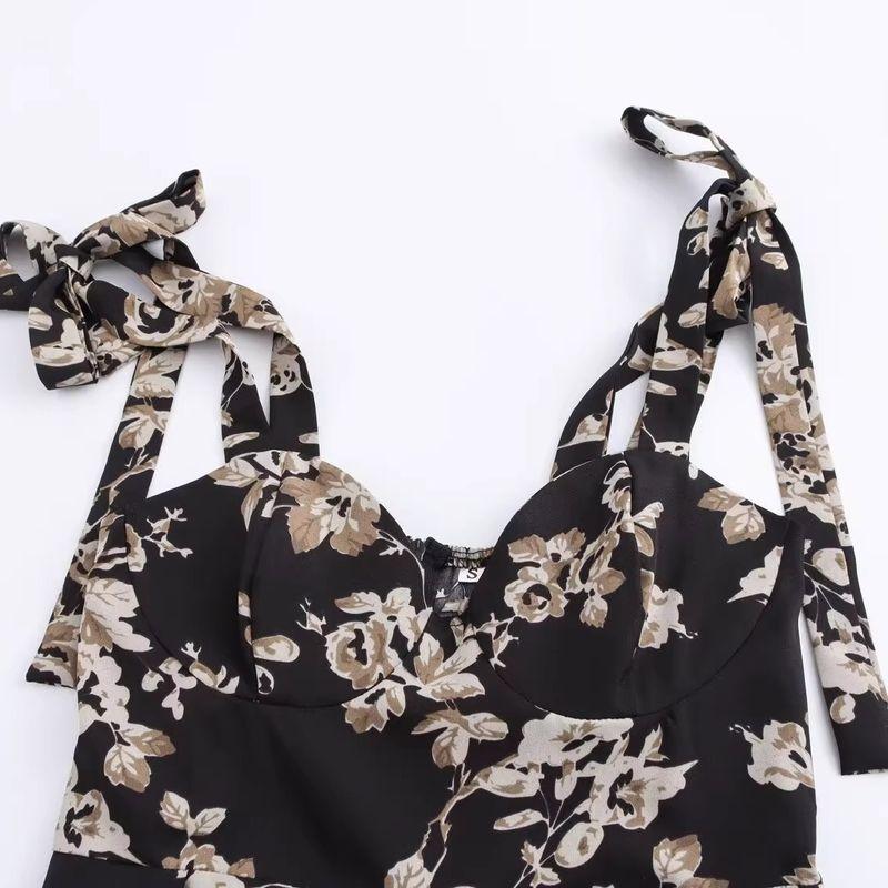 Zab Autumn New Women's Clothing Fashion Style French Style Design Fashion All-Match Tied Spaghetti-Strap Short Dress
