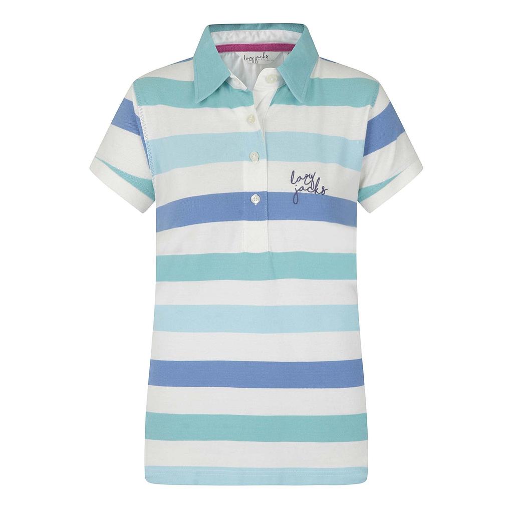 Lazy Jacks Womens/Ladies Striped Logo Polo Shirt