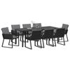 Garden Dining Set 9 pcs Black Powder Coated Steel