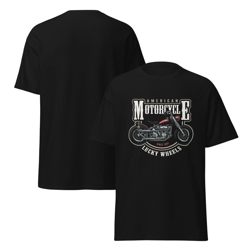 American Motorcycle “Lucky Wheels” T-Shirt – Classic Biker Tee Since 1991