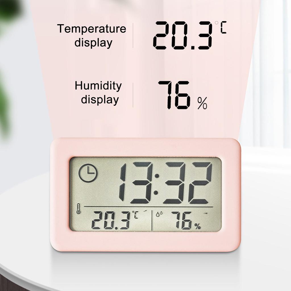 Electronic Clock Featuring Large LCD Display and Accurate Temperature Humidity Meter Sensor