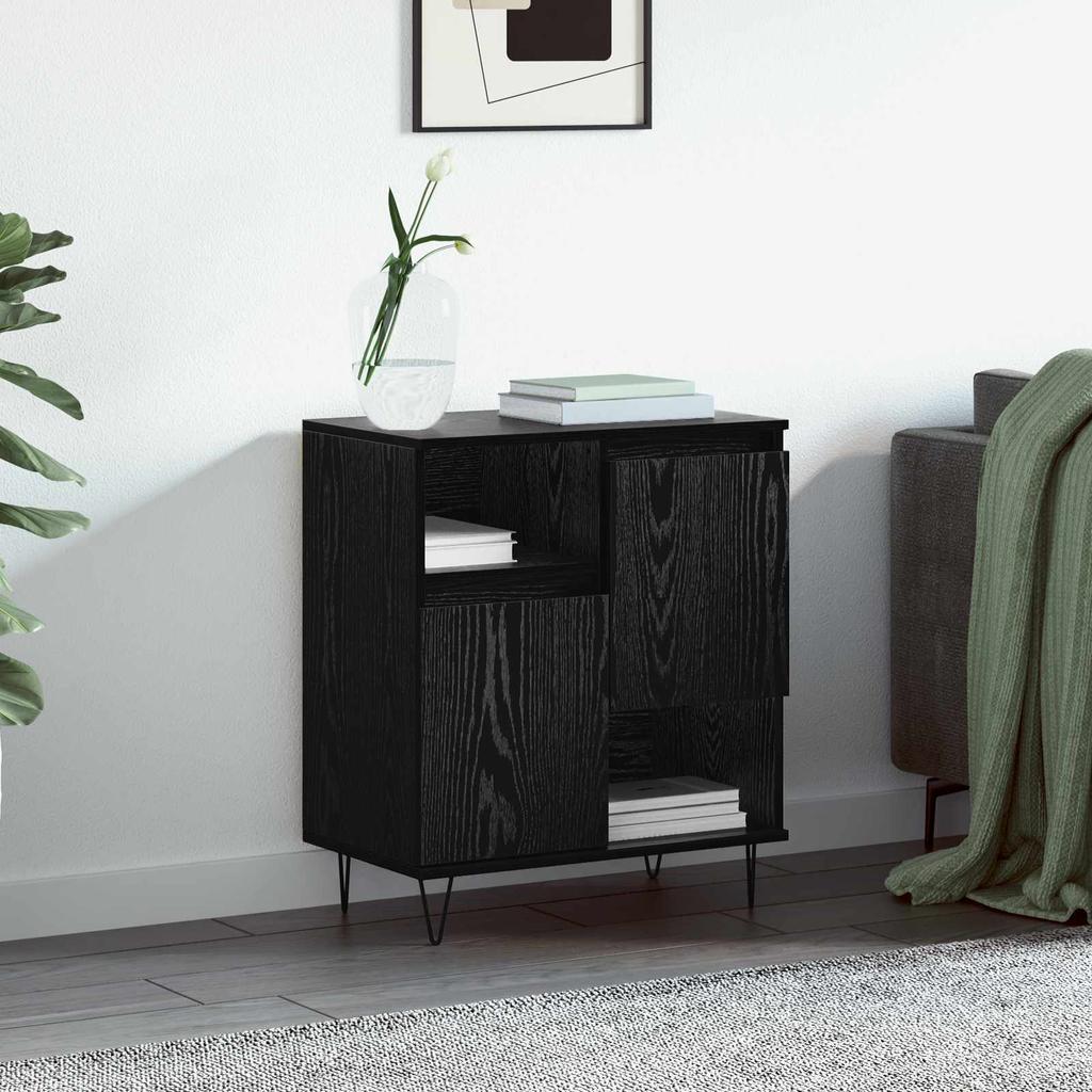Sideboard in Black Oak Look 60 x 35 x 70 cm
