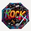 1 PC Automatic Folding Umbrella - Rock Music Pattern, Portable & Foldable Design with 8 Ribs, Christmas Birthday Gifts