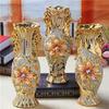 Vase en céramique européen, cadeau de mariage en or, décoration de salon, ameublement doux pour la maison