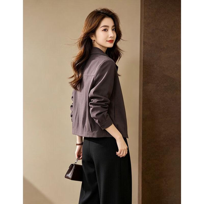 D.F.DEAR Autumn Lapel Button-Down Blouse