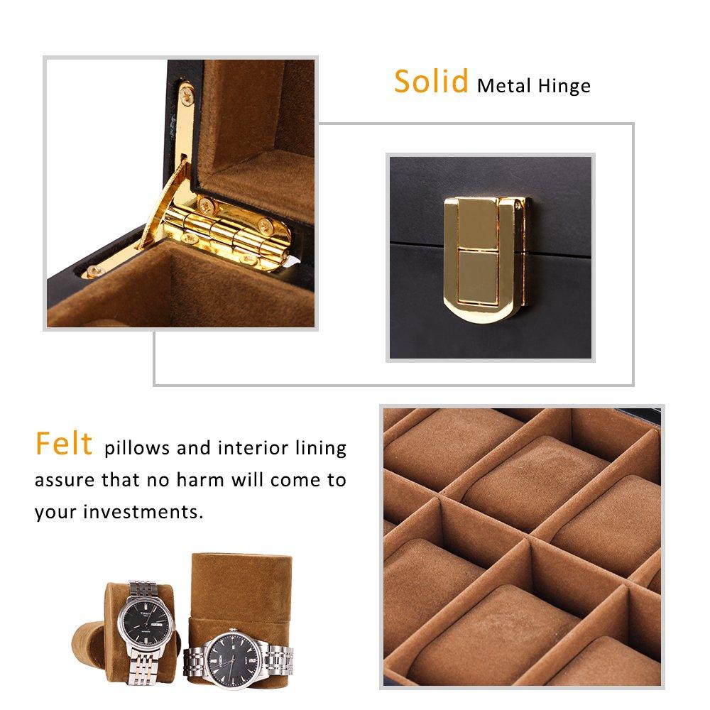 Baskiss Luxury Wooden Watch Storage Collection Watch Display 12-Watch Case, Box, Case,