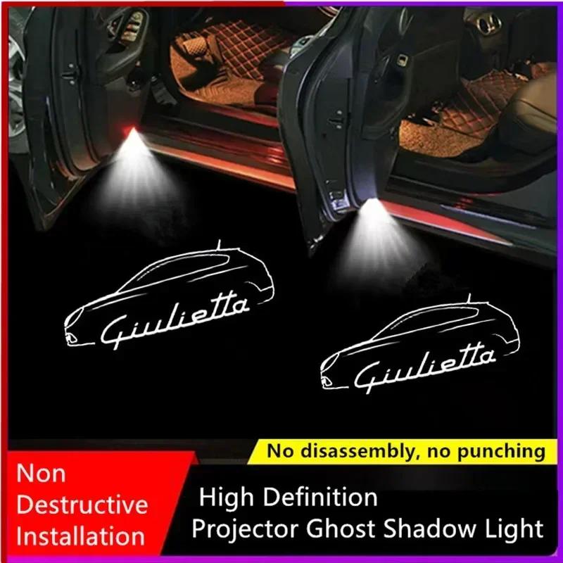 LUBTW1 2PCS For Alfa Romeo LOGO LED Car Door Welcome Light Projector Logo For Alfa159 Mito Stelvio Brera Spider Giulietta Giulia Romeo
