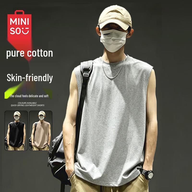 MINISO Men's Pure Cotton Sleeveless T-Shirt