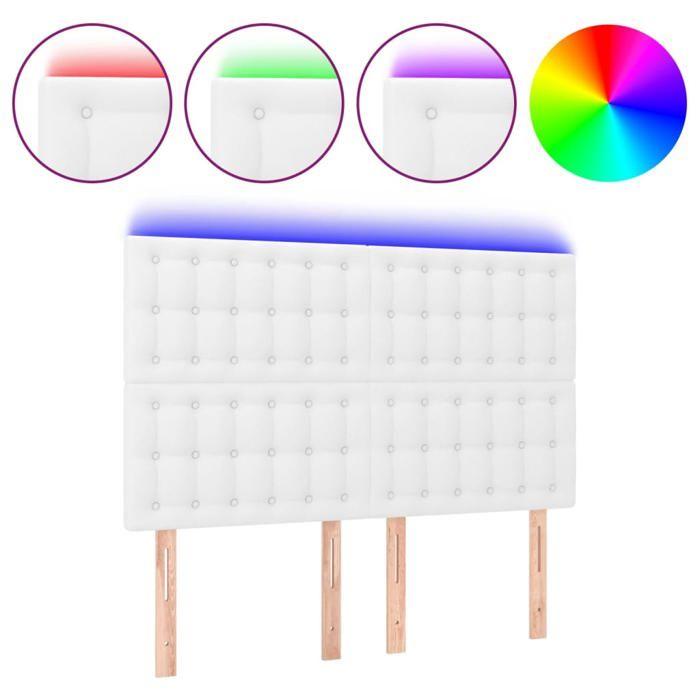 VidaXL Tête de Lit à LED Meuble de Chambre à Coucher Accessoire de Lit Double Tête de Cadre de Lit Intérieur Blanc 3122515