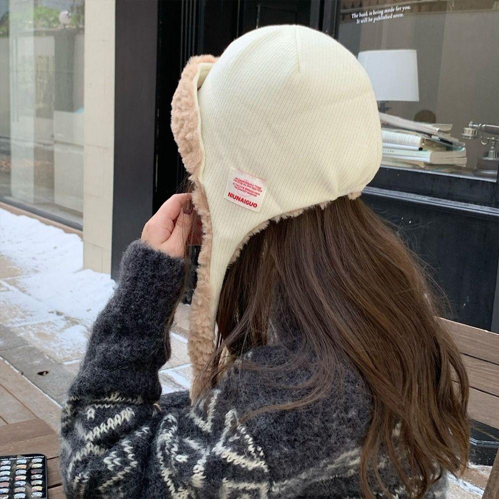 Fashion Thickened Ear Protection Hat Windproof Thermal Fleece Cap Cold Proof Comfortable Warm Hat Outdoor Cycling