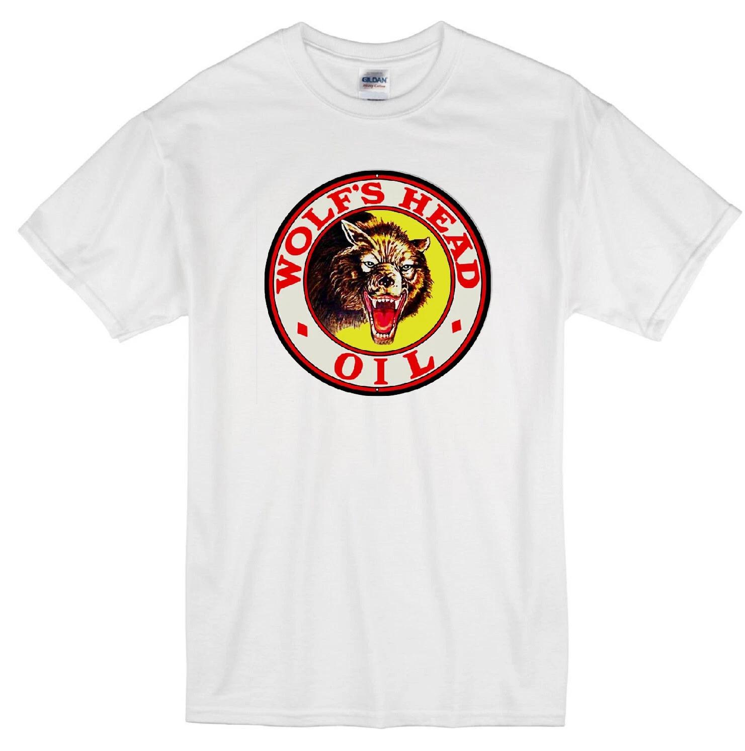 

WOLF S HEAD MOTOR OIL GASOLINE STATION RETRO LOGO PENNZOIL SHELL WHITE T-shirt 3XL