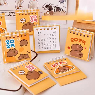 Kawaii Mini Kleiner Schreibtischkalender Juli 2024 bis Dezember 2025 Tragbarer Taschenkalender aus Karton mit Stanzplan für Büro und Schreibtischdekoration