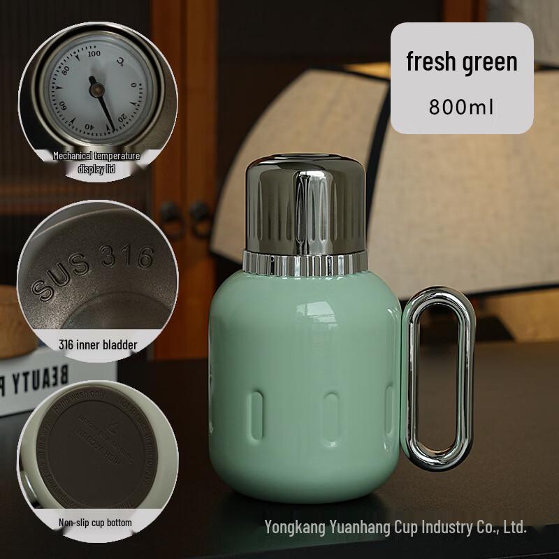 

Handun 0.8L Green Insulated Stewing Teapot with Mechanical Timer
