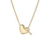 ANENJERY Smooth Love Heart Pendant Necklace for Women Delicate Niche Clavicle Chain Fashion Daily Matching Jewelry