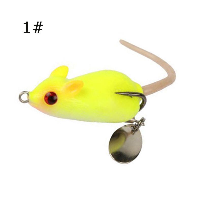 1pcs 3d Eye Soft Mouse Bait Bells Sound 5cm 10.5g Fishing Lure Set Sea Swim Bait