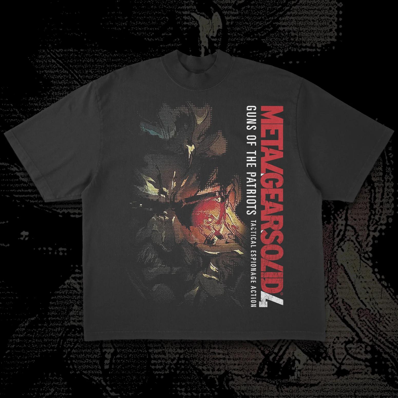 

Metal Gear Solid 4 Печатная футболка с коротким рукавом для мужчин и женщин, летняя, хлопковая, удобная, свободная, модная, с круглым вырезом, топ M