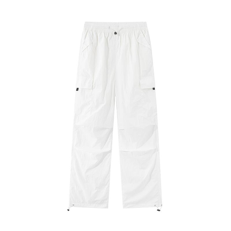 

Ice Silk Quick Drying Pants For Women, Dopamine Loose Wide Leg Paratroopers, Windproof, Waterproof, Breathable, Ultra Light Sunscreen Pants XL білий