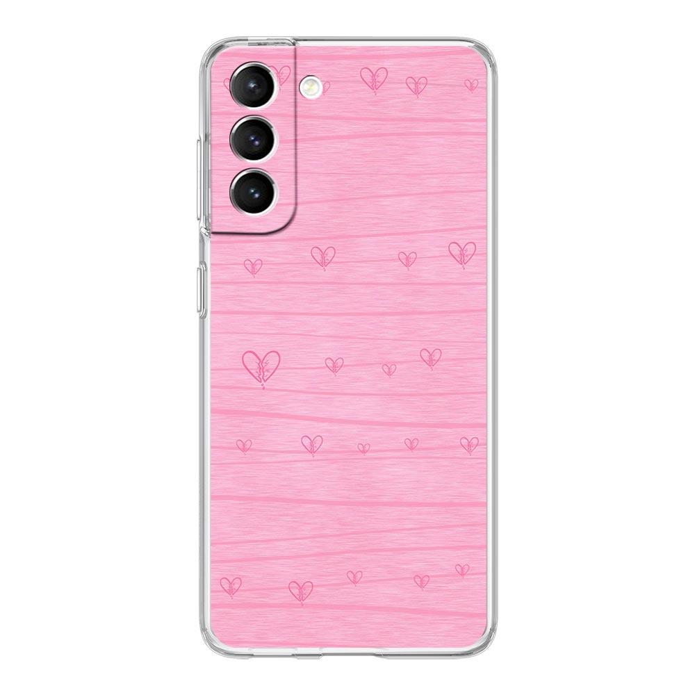 Gold Pink Rose Glitter Hearts Clear Phone Case For Samsung Galaxy S23 S22 5G S20 Ultra S21 FE 5G S10E S9 S8 S10 Plus Soft Cover