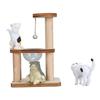 ZK30 Katzenfigur Katzenklettergerüst Katzenmodelle DIY-Montage Kratzbaum Interaktives Puppenhaus Spielzeug für Katzenliebhaber Transparente Abdeckung