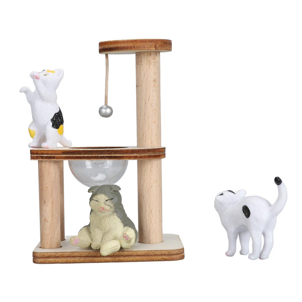 ZK30 Katzenfigur Katzenklettergerüst Katzenmodelle DIY-Montage Kratzbaum Interaktives Puppenhaus Spielzeug für Katzenliebhaber Transparente Abdeckung