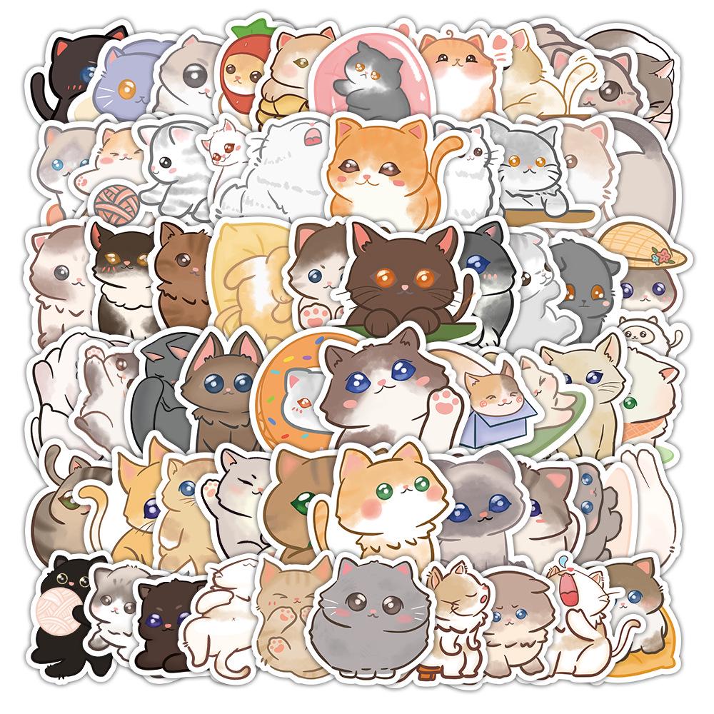 1800 Realistic Cartoon Kitten Stickers: Cute Cat Graffiti Collection for Creative Decoration